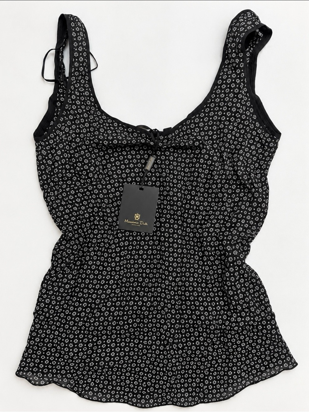 Massimo Dutti 5715 Floral Blouses in Black & White Size 4 NWT